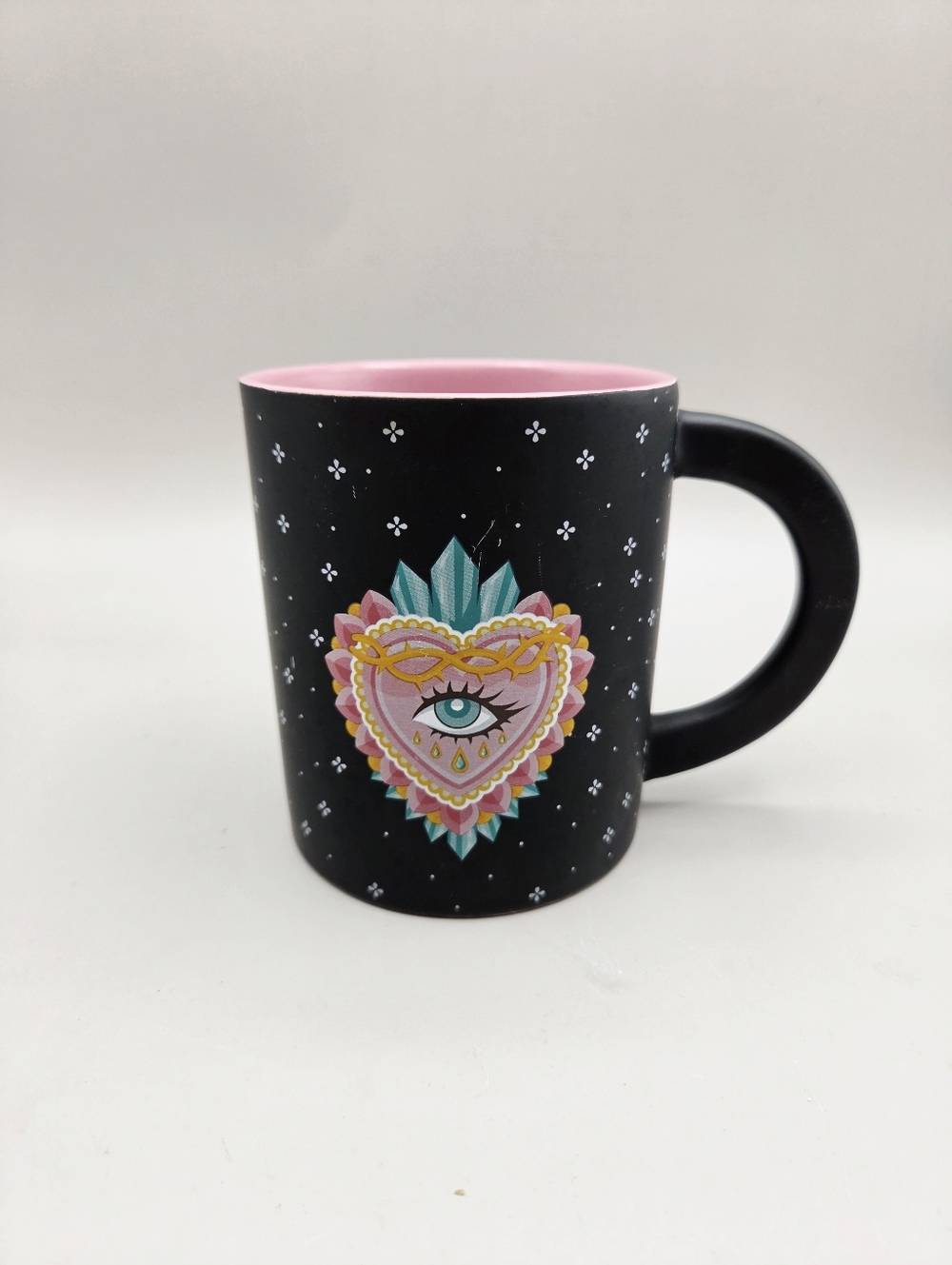 Better Living Black & Pink Decorative Eye Heart Mug
